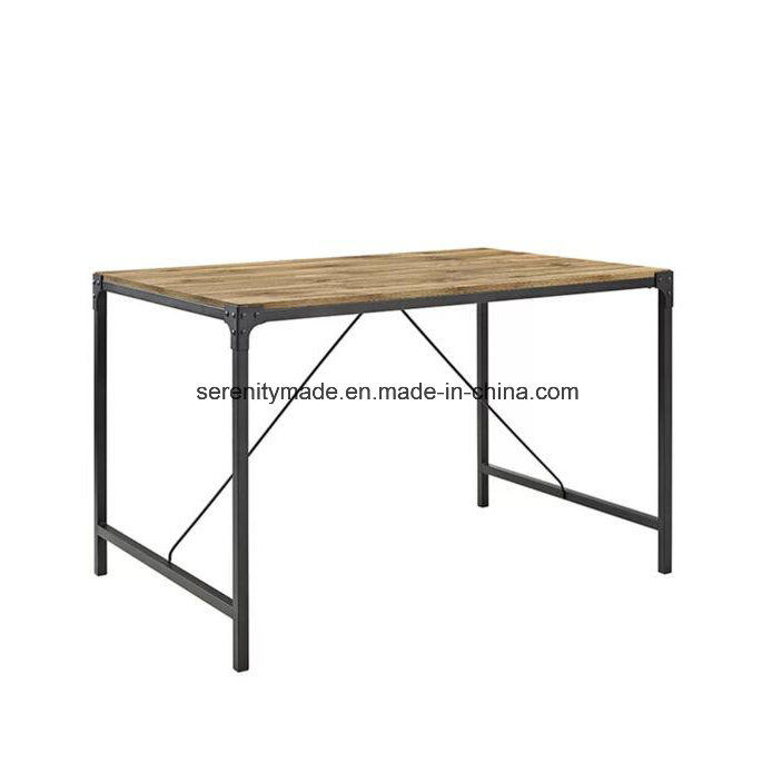 Wholesale Modern Style Cafe Metal Frame Wooden Top Table for Restaurant and Coffee House