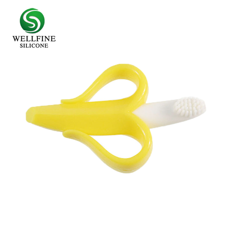 Silicone Teething Toys with Banana Shape for Baby Teether Massage