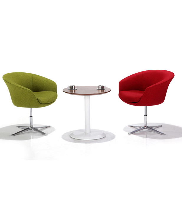 Leisure Fabric Chair in Living Room and Office Modern Leather Lounge Chrome Metal Base