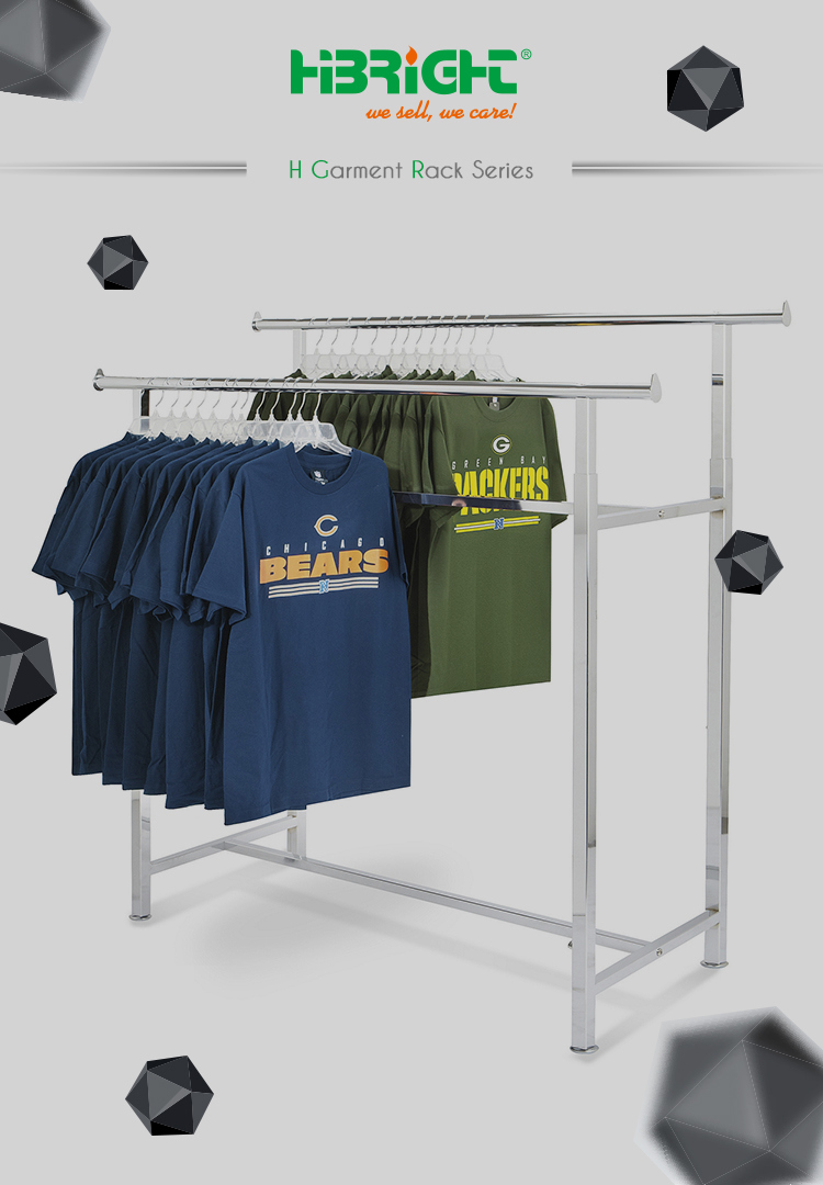 Single Bar Chrome Plated Garment Clothes Rack