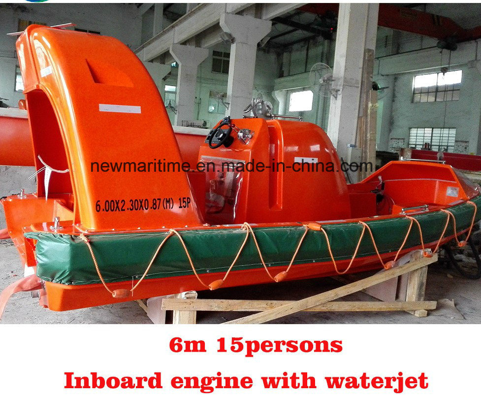 FRP Certificate Fast Rescue Boat 6 Meters Length with The Equivalent Crane