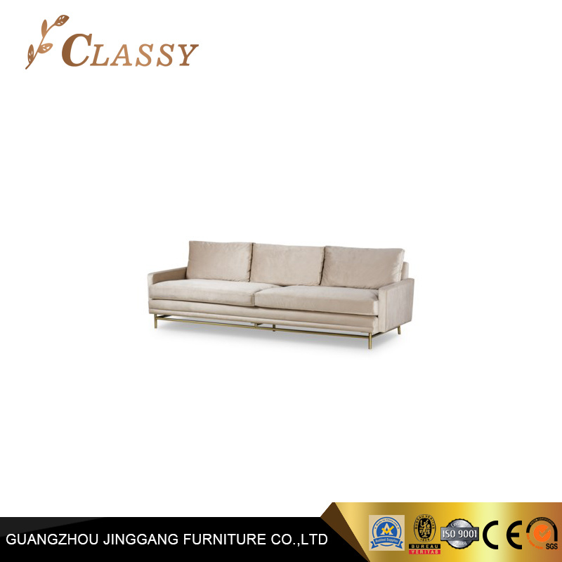 Steel Frame Soft Fabric 3 Seaters Living Room Furniture