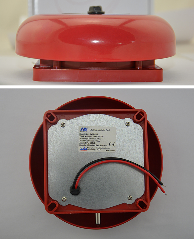 Addressable Fire Metal Alarm Bell Red Fire Alarm Bells
