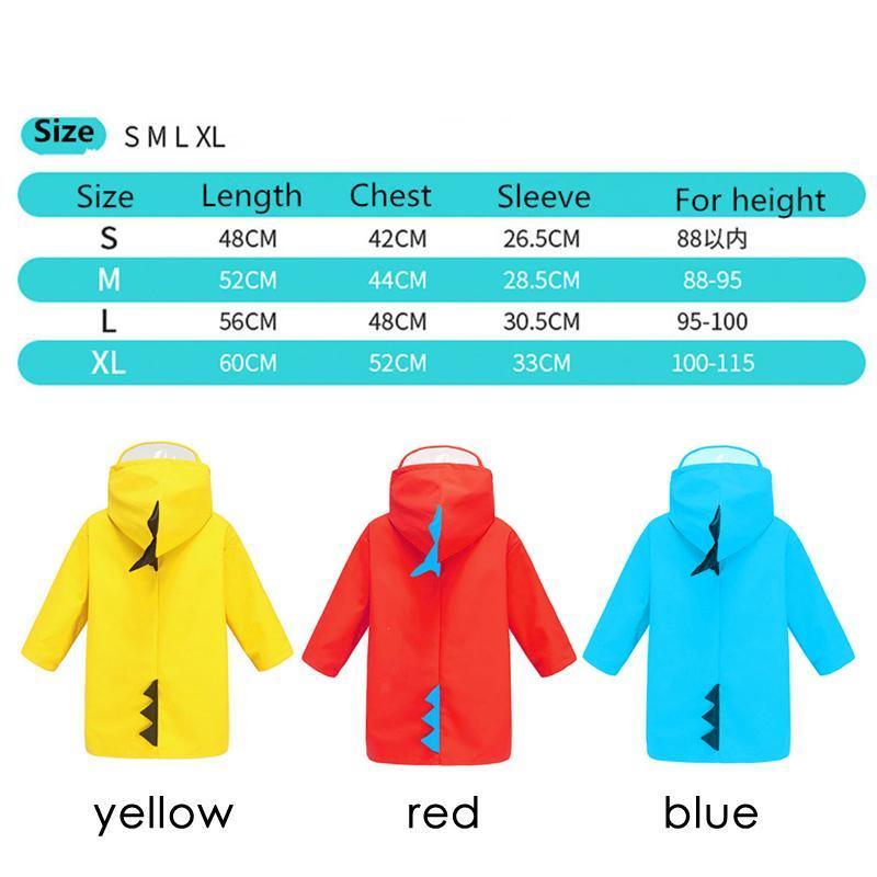 Cute Small Dinosaur Waterproof Polyester Rain Coat Boy and Girls Windproof Poncho Kindergarten Student's Raincoat