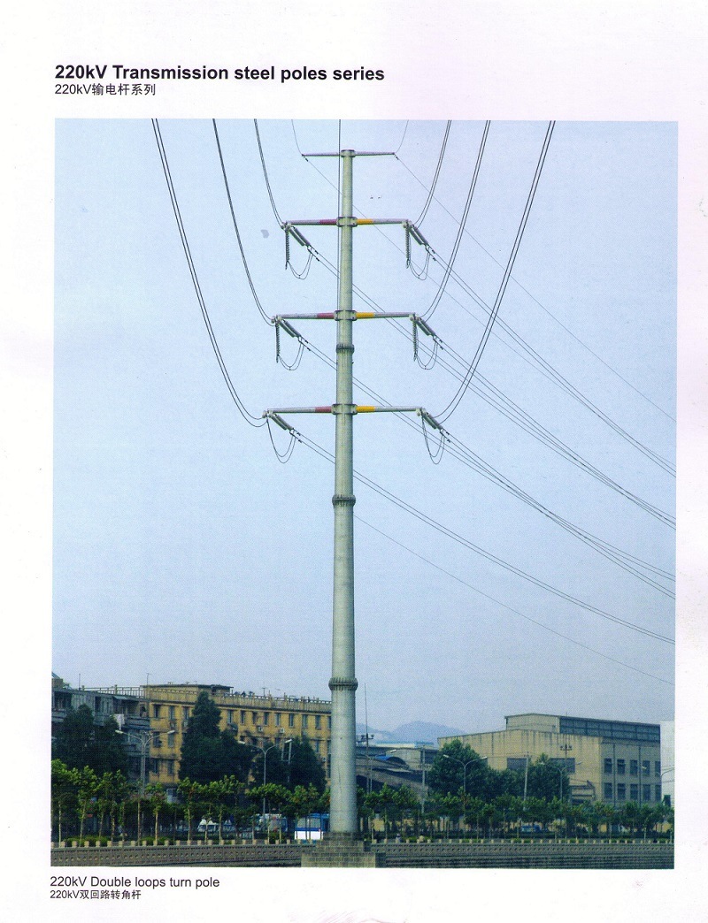 220kv Transmission Line Steel Pole