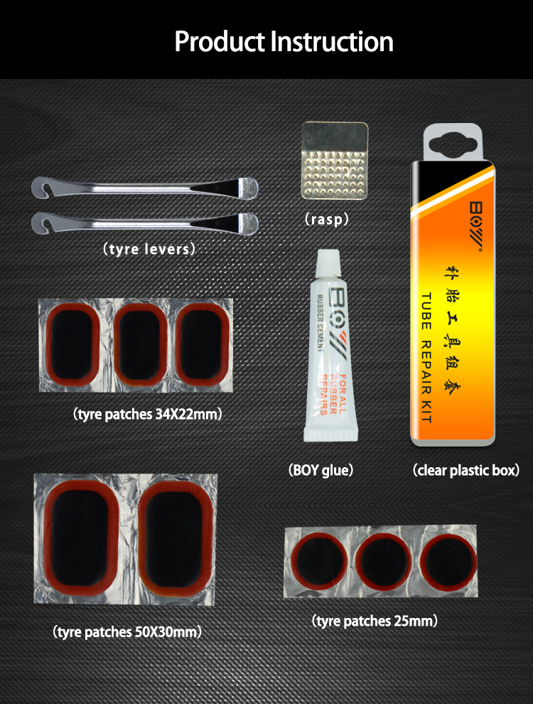 Radial Bike Repair Tyre Patch Kit Tool Bicycle Tire Patch