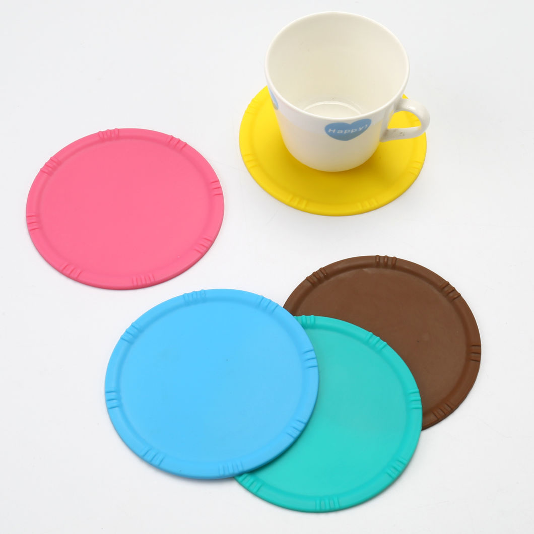 Custom Design Silicone Round Shape Cup Mat/Coaster