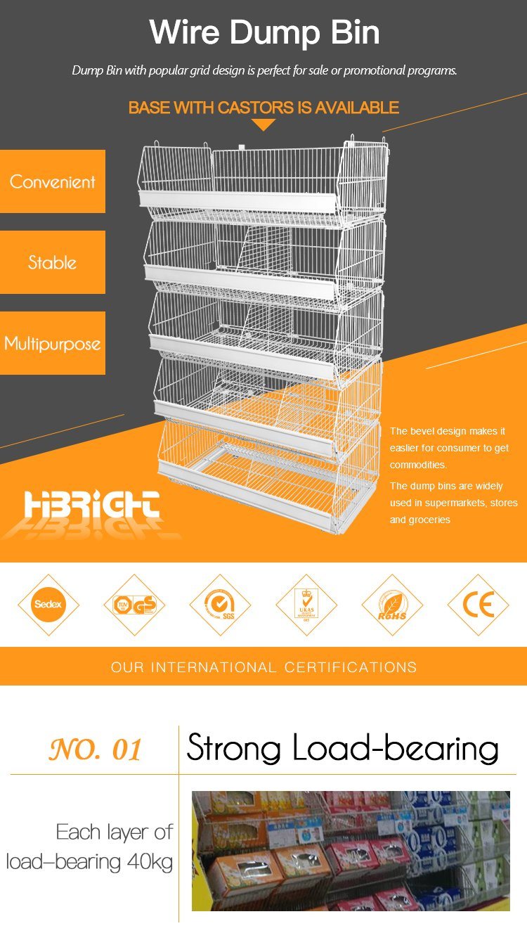 Stacking Metal Wire Basket Rack/Basket Promotion Display Stand