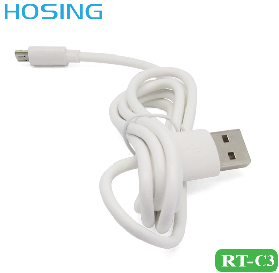 White 1m USB Cable for iPhone/Huawei OEM Logo