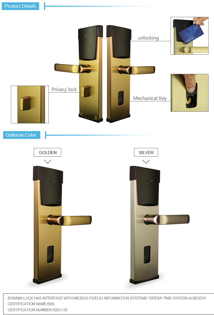 Stainless Steel Electronic APP Control Mortise Door Lock for Hotel