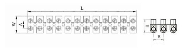 U Type Terminal Block 4-Pole