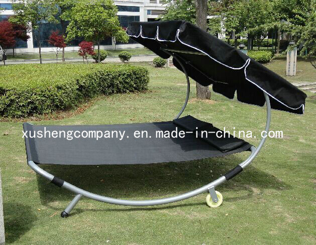 Sunshade Steel Frame Double Hammock Chair with Universal Wheel