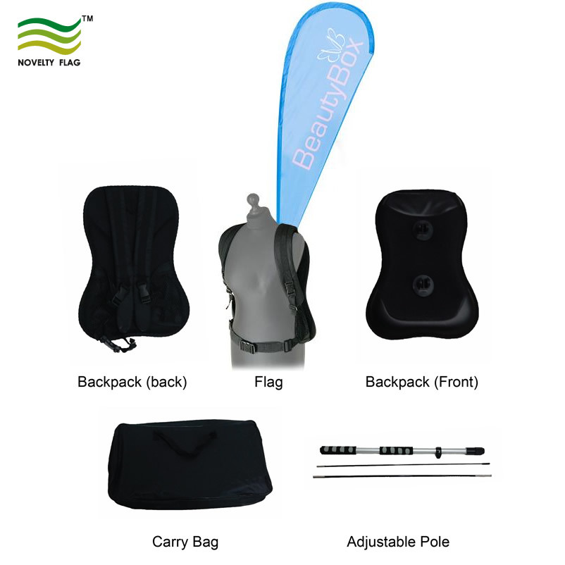 Outdoor Advertising Banner Teardrop Backpack Flag