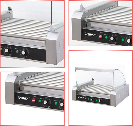 CE Approved Hot Dog Roller with Stainless Steel Glass Cover
