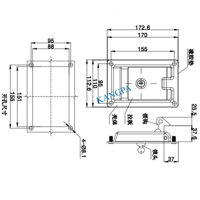 Heavy Duty Truck Parts of Generator Canopy Handle Lock