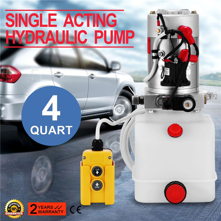 4 Quart Reservoir Single Acting Hydraulic Pump 12V Dump Trailer