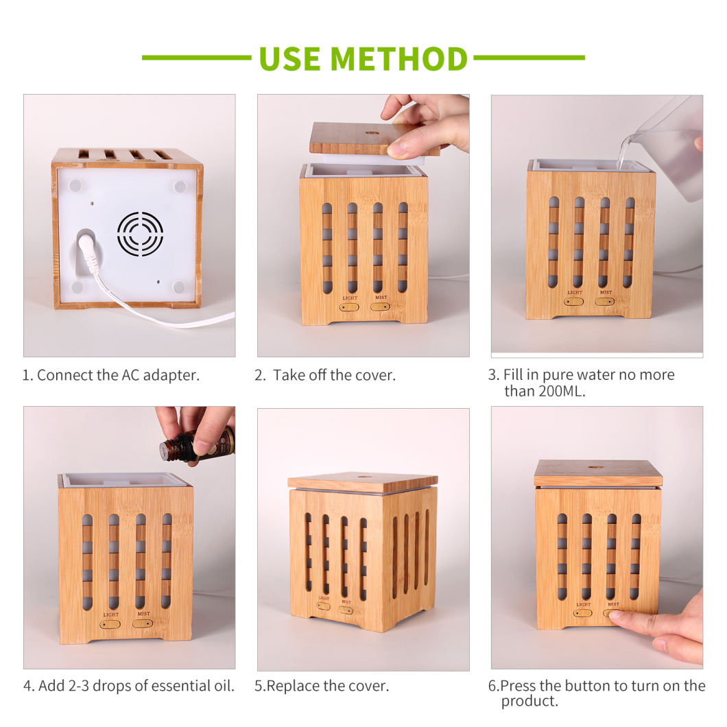 20oml Grain Bamboo Ultrasonic Aromatherapy Diffuser and Nebulizer