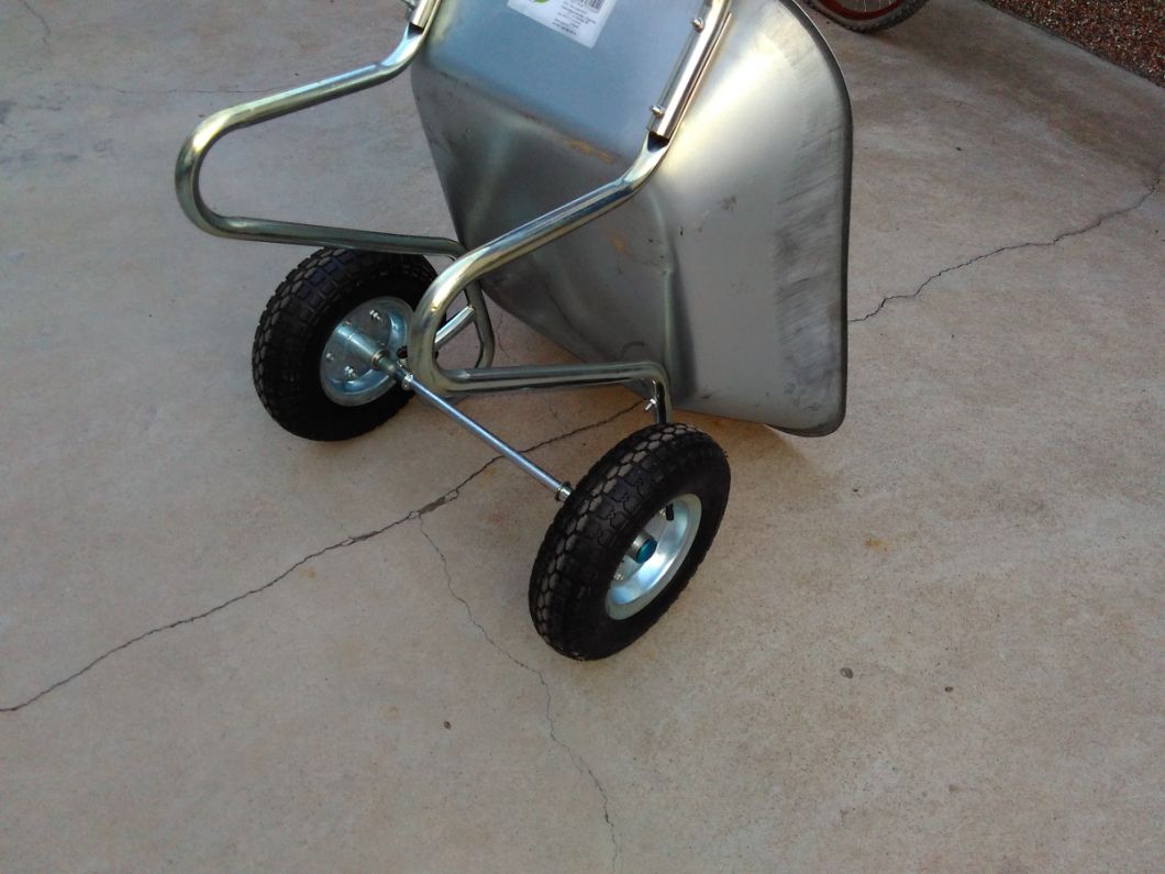 Galvanized Double Two Wheel Wheelbarrow Wb6211