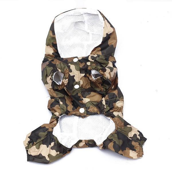 Rain Coat Clothes Camouflage Printed Casual Waterproof Jacket Costumes Outerwear for Small Dogs Puppy Product Supplies Pets