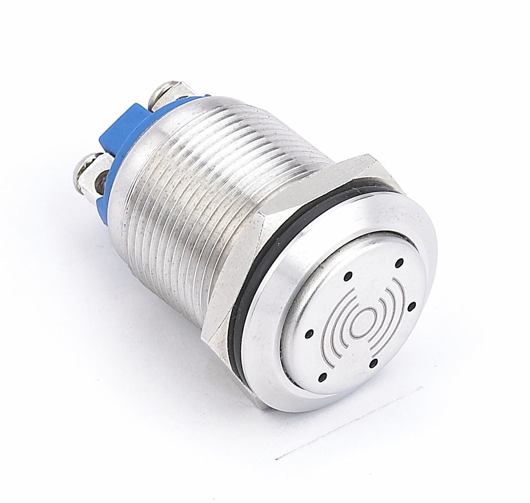 19mm 12V UL TUV RoHS Stainlesss Steel Illuminted Metal Buzzer