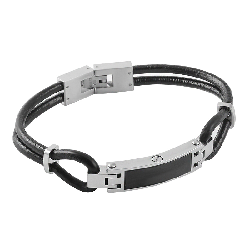 Stainless Steel Cremation Jewellery Leather Ashes Urn Bracelet