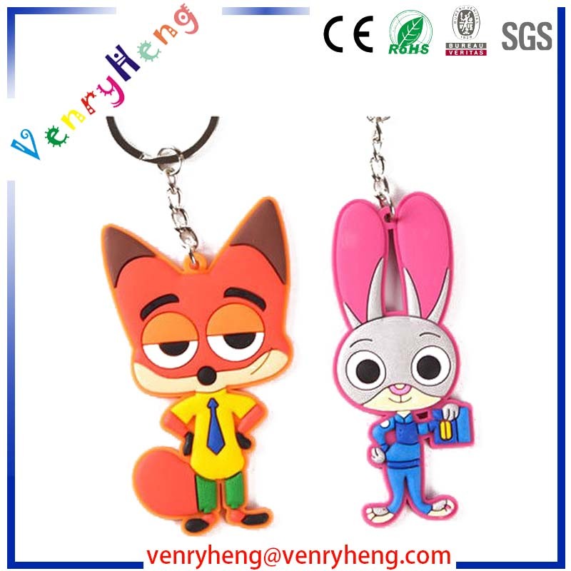 Hot Sales 3D Cartoon PVC Keychain for Promotion Gifts