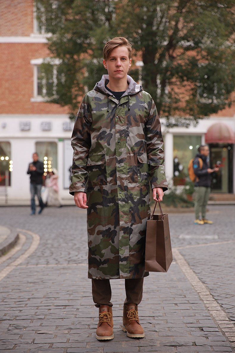 Camouflage Men's Rainwear Durable Raincoat Polyester Raincoat