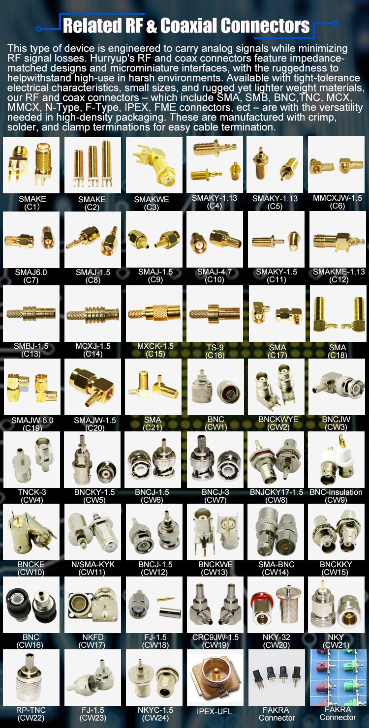 N Female Jack Nut Bulkhead Crimp Rg316 Rg174 Rg179 RF Connector