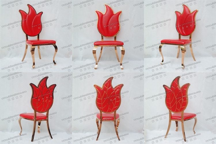 Yc- Ss39 Chinese Designer Red Leather Fabric Hotel Dining Chair