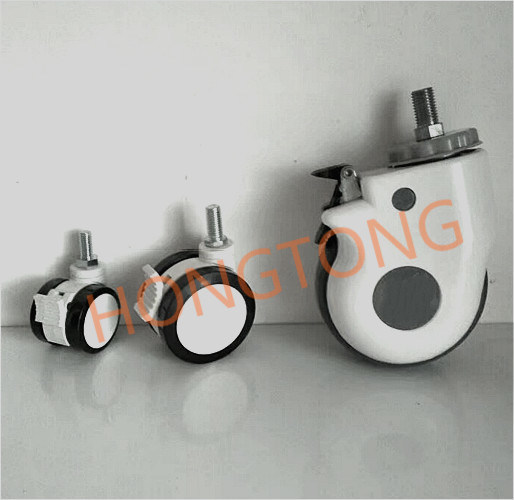 5-Inch PU Caster / Furniture Casters / Silent Casters for Cart / Hospital Bed Castor /Medical Double-Sided Silent Casters