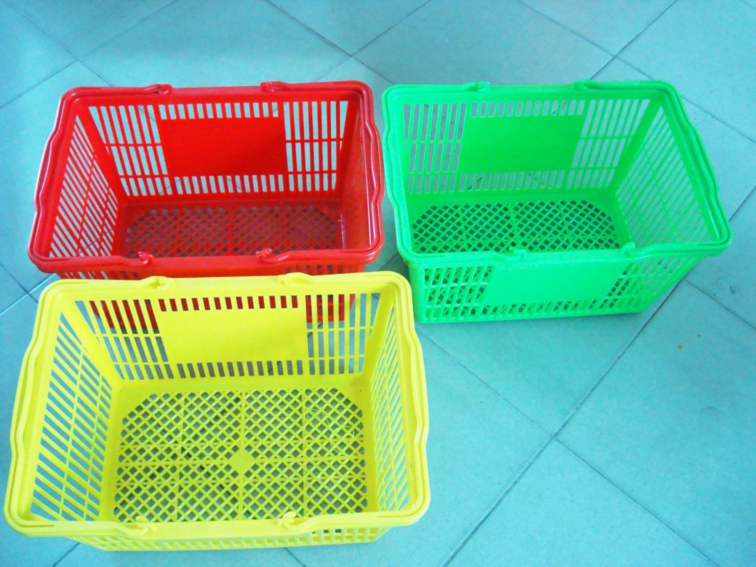 Supermaket Plastic Shopping Basket with Handle