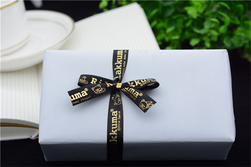 Printed Logo Ribbon Bow with Elastic Band for Wine Package