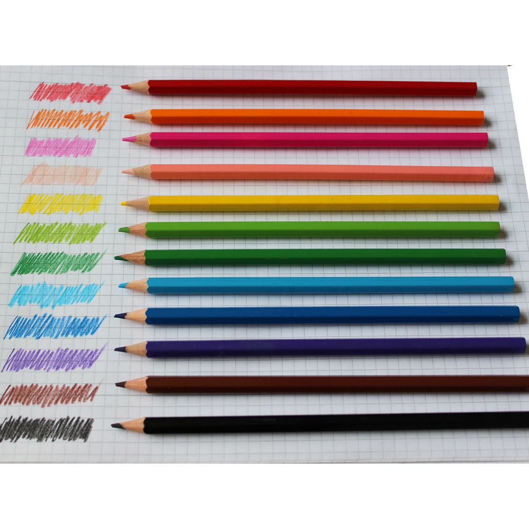 2018 Hot Sales 12 Colored Pencils in Tin Box, OEM Brand