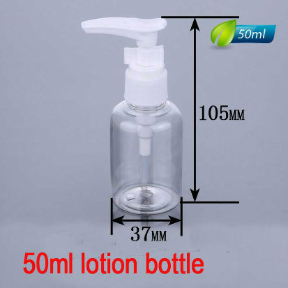 50ml Transparent Empty Plastic Body Lotion Bottle, Cosmetic Press Bottle