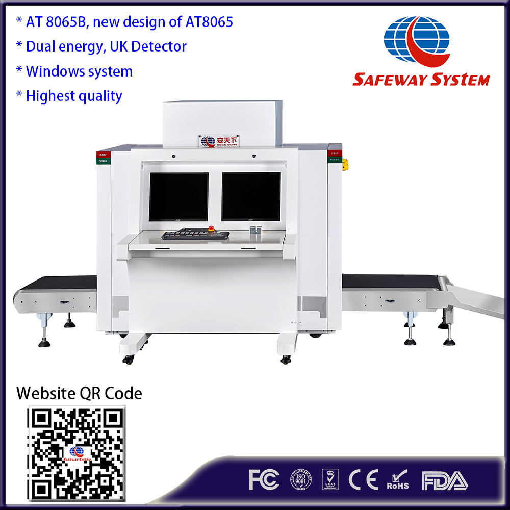 Dual Energy X-ray Baggage Scanner Tunnel Size 800*650mm for Airport Metro