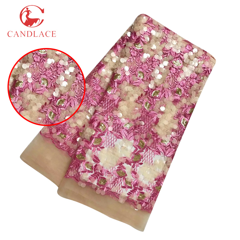 New Fashion Sequence 3D Flower French Tulle Lace for Wedding Lace