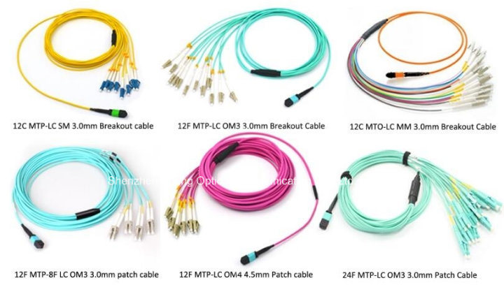 MTP MPO Singlemode Optical Jumper Fiber Optic Patch Cables