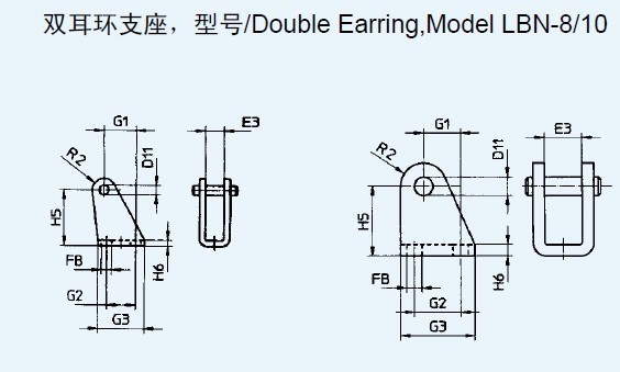 U Fixed for ISO 6432 Aluminum Alloy Pneumatic Cylinder Accessories