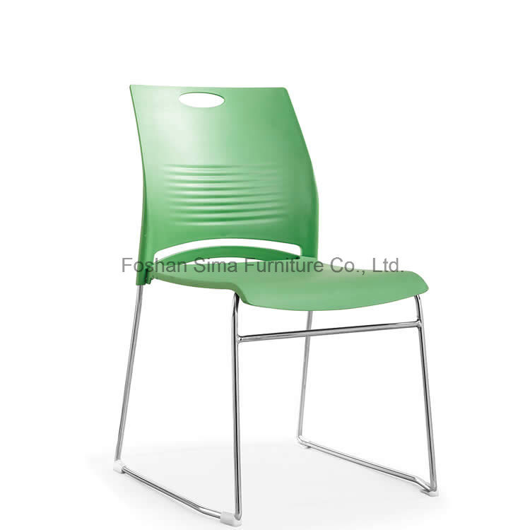 Used Green Plastic Stackable Office Visitor Chair