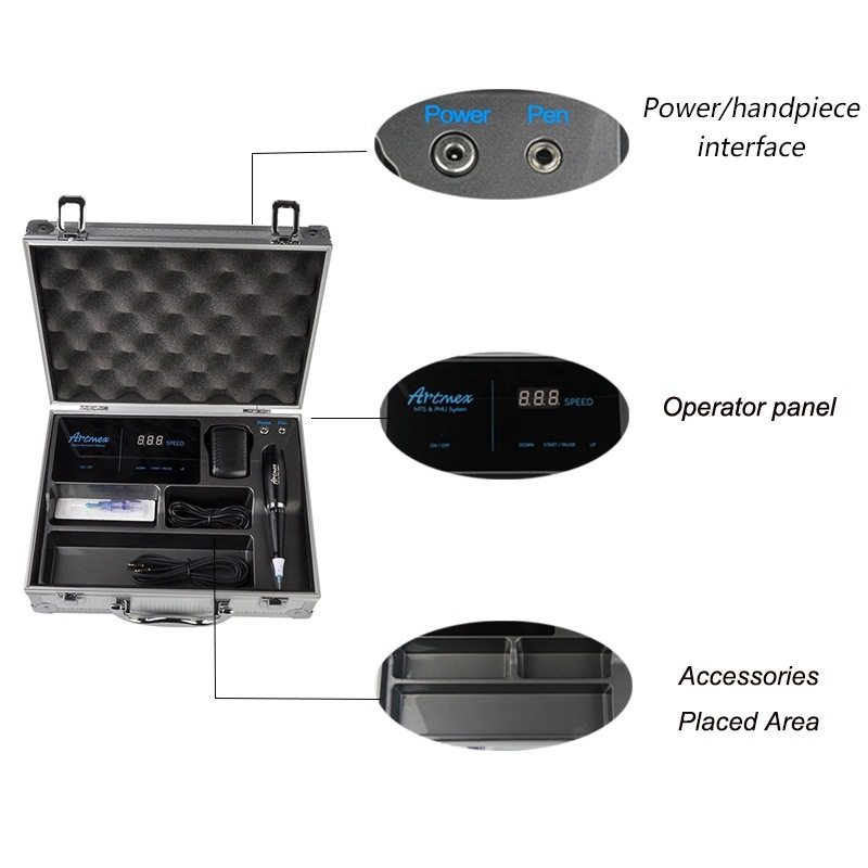 Suitcase-Style Digital Permanent Makeup Tattoo Machine Artmex V3