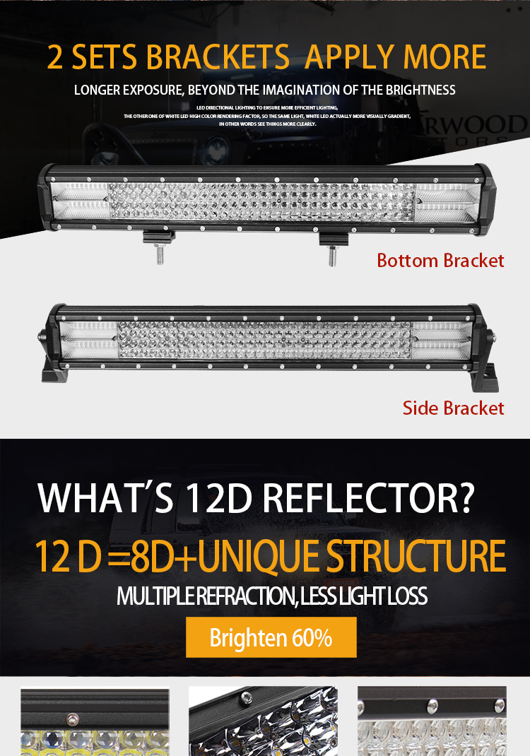 Newest 20 Inch 468W Hanma Car LED Bar Lights, Aluminium 4 Row 12D Reflector LED Bar Offroad