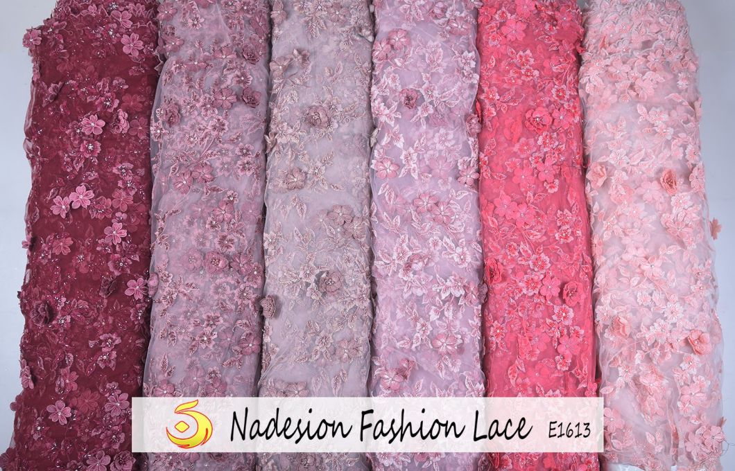 High-End 3D Handwork Lace Fabric High Class Handwork Embroidery Lace