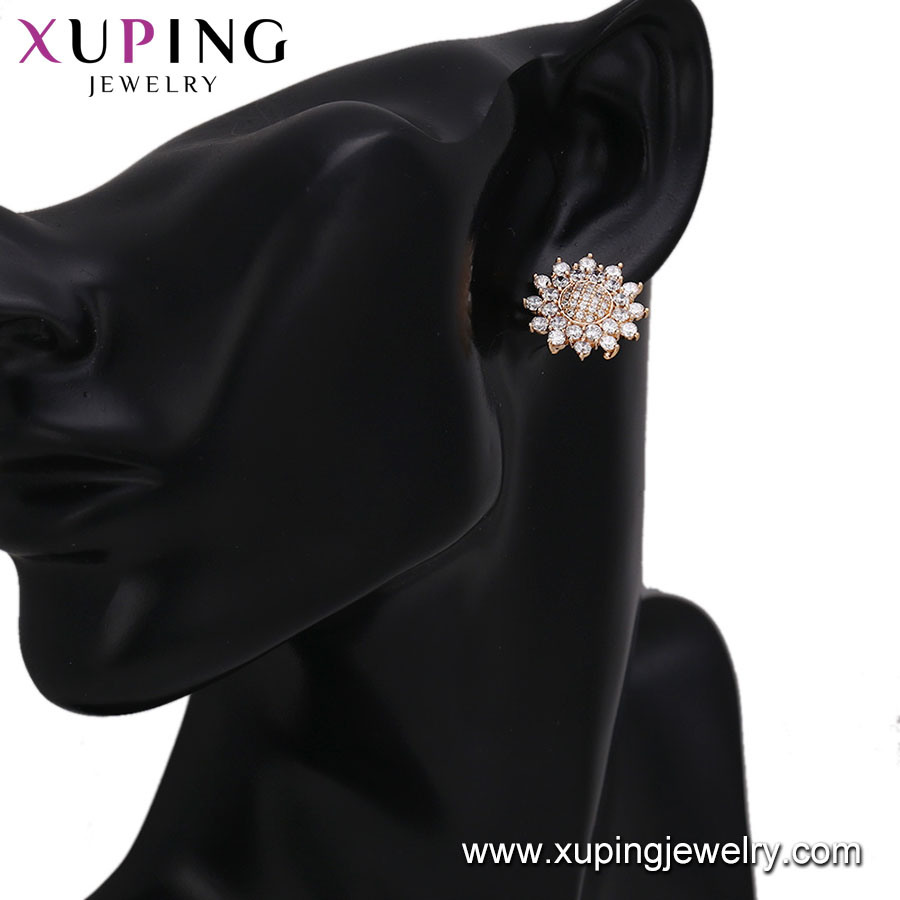 Xuping Costume Jewelry Gold Luxury Rose Gold Color Earring