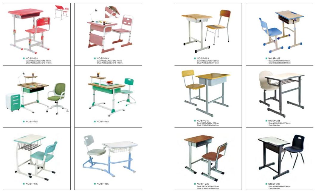 Simple Style Wooden Single School Desk and Chair Classroom Furniture (SF-08S)