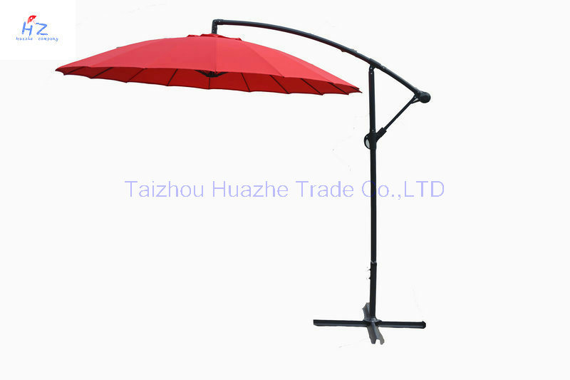 10ft Fiber Glass Parasol with Crank-Garden Parasol Banana Umbrella Outdoor Umbrella Garden Umbrella