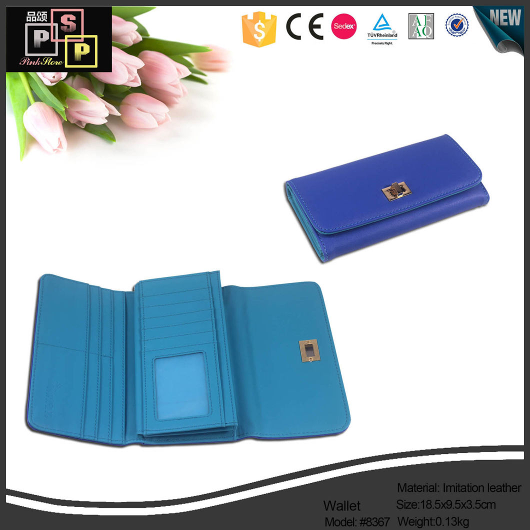 Fashion Handmade Leather Lady's Women Purse Card Holder Wallet (8367)