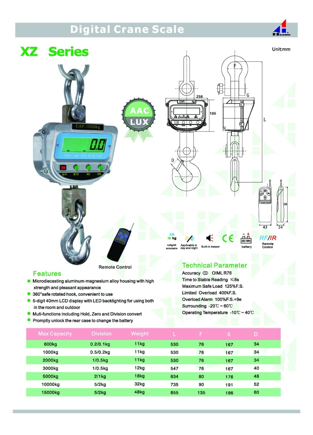 Weighing Scale Digital Hanging Scale 5000kg