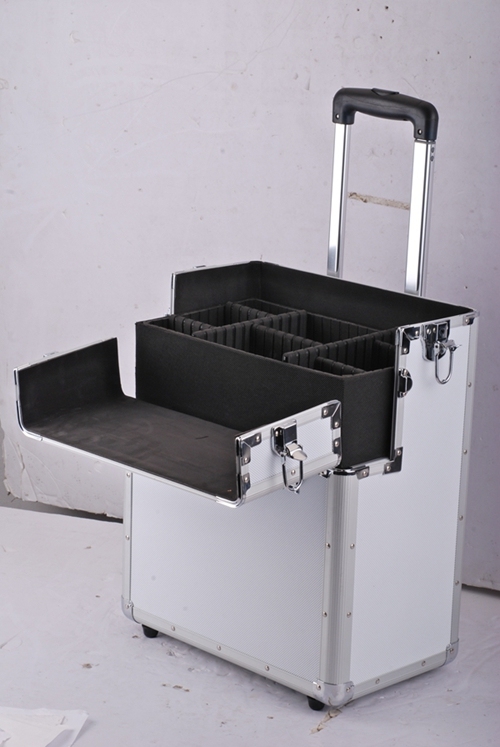 Tool Box Aluminum Trolley Case with Wheels and Handle