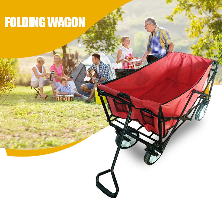 Folding Wagon 4 Wheels Kids Children Garden Tool Carts