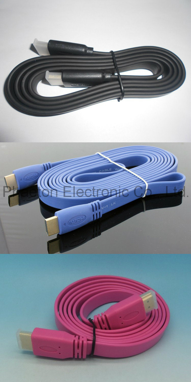 Flat Two Color HDMI Cable in Black for 1.4V (pH6-1205)